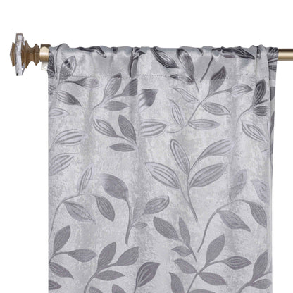 Leaves Room Darkening Washable Blackout Curtain Panels. Set of 2