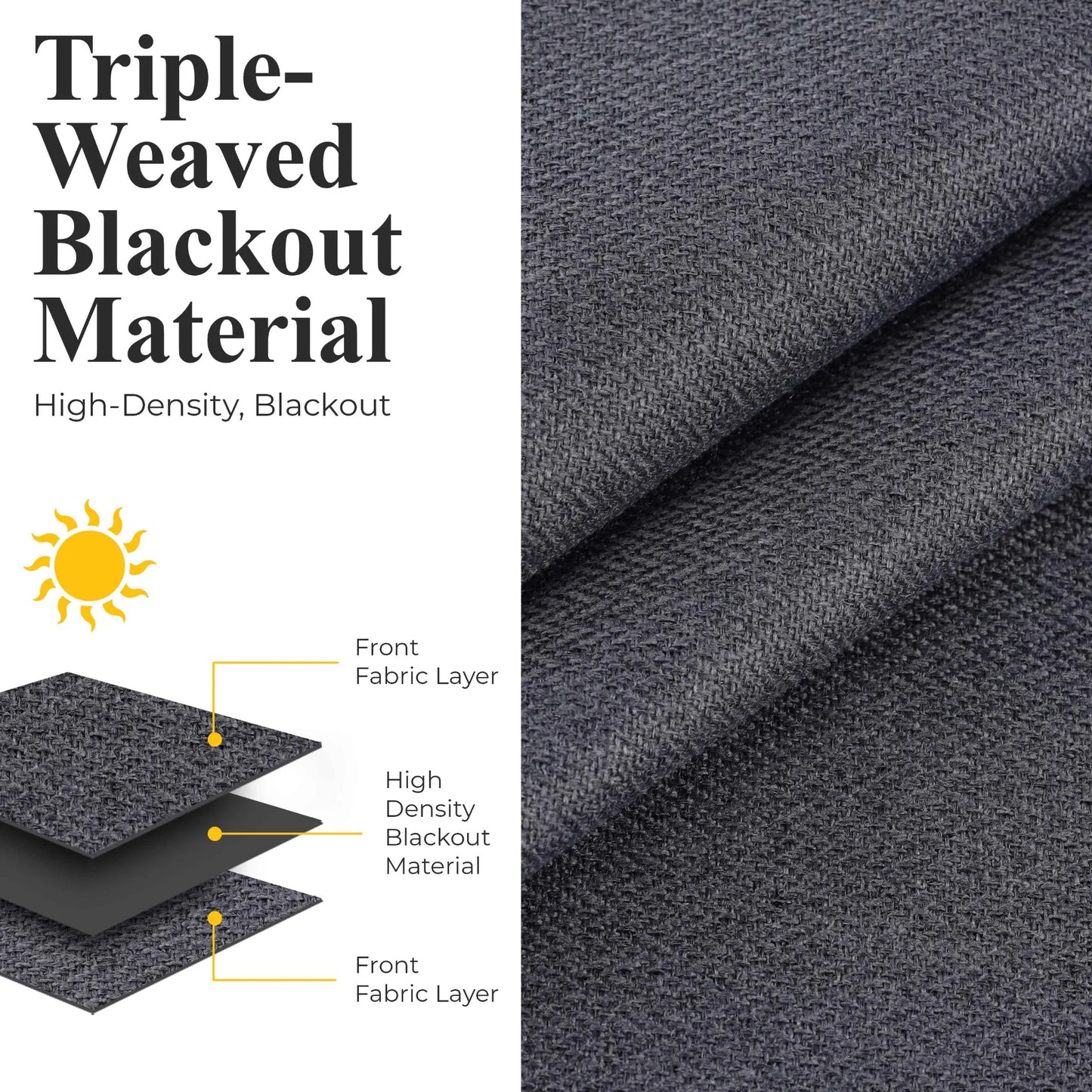Nyan 100% Blackout Machine Washable Grommet Curtains. Set of 2 Panels