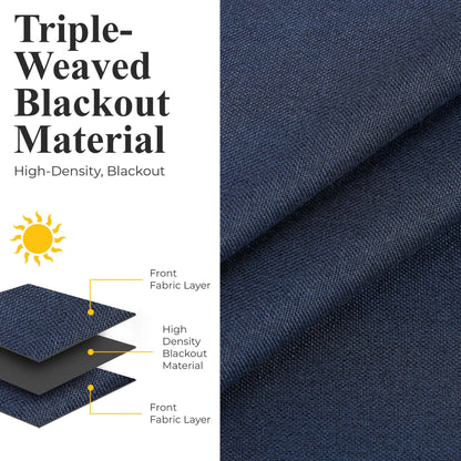 Neal 100% Blackout Machine Washable Grommet Curtains. Set of 2 Panels