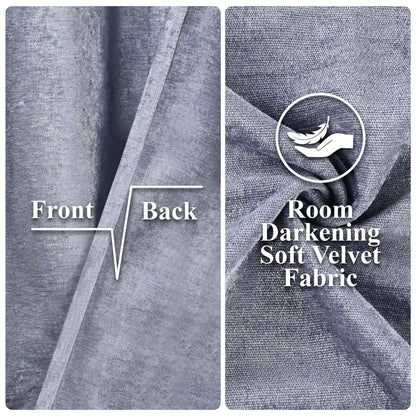 Noor Semi-Blackout Chenille Washable Grommet Curtains. Set of 2 Panels