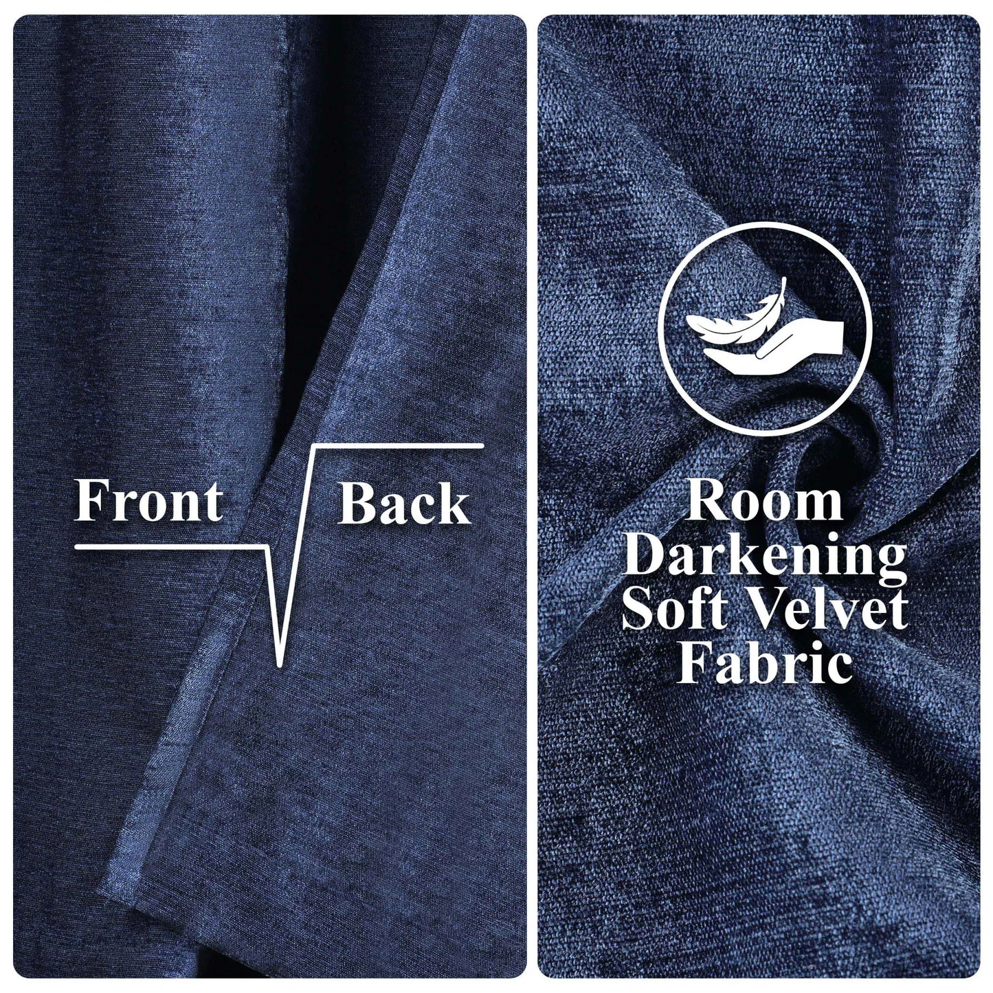 Noor Semi-Blackout Chenille Washable Grommet Curtains. Set of 2 Panels