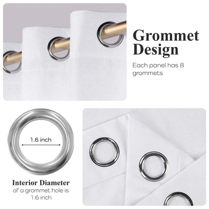 Noor Semi-Blackout Chenille Washable Grommet Curtains. Set of 2 Panels