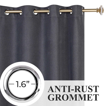 Nyan 100% Blackout Machine Washable Grommet Curtains. Set of 2 Panels