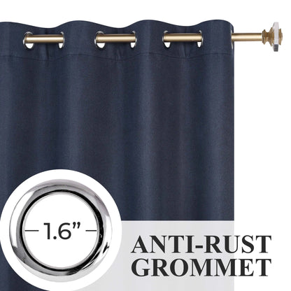 Nyan 100% Blackout Machine Washable Grommet Curtains. Set of 2 Panels