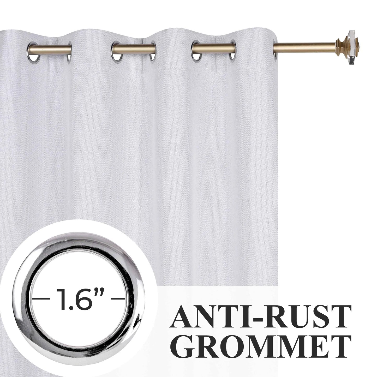 Nyan 100% Blackout Machine Washable Grommet Curtains. Set of 2 Panels