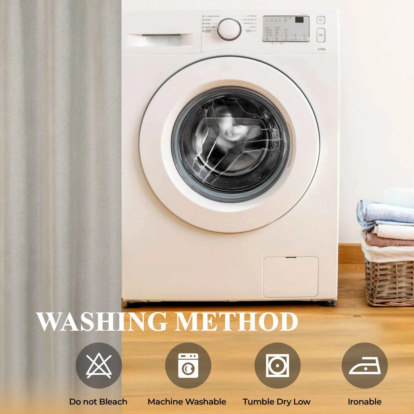 Neal 100% Blackout Machine Washable Grommet Curtains. Set of 2 Panels
