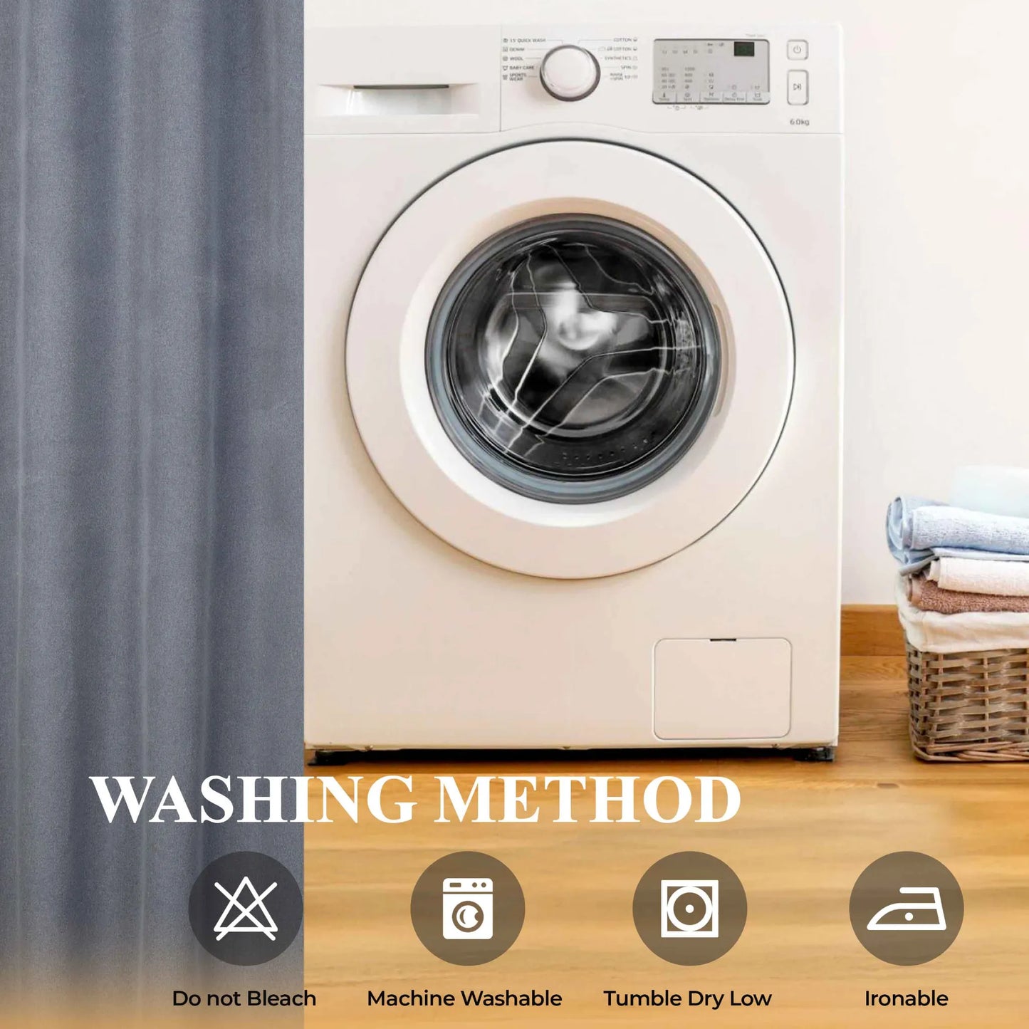 Neal 100% Blackout Machine Washable Grommet Curtains. Set of 2 Panels
