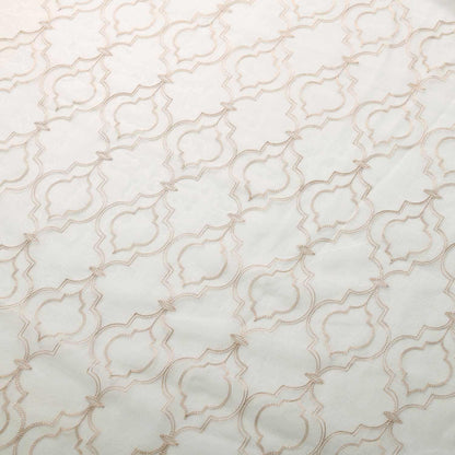 Imperial Trellis Embroidered Sheer Grommet Curtain Panel Set