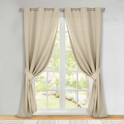 Classic Modern Solid Room Darkening Blackout Curtain Panels. Set of 2