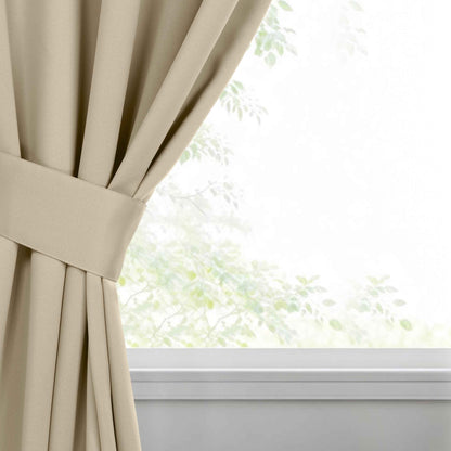 Classic Modern Solid Room Darkening Blackout Curtain Panels. Set of 2