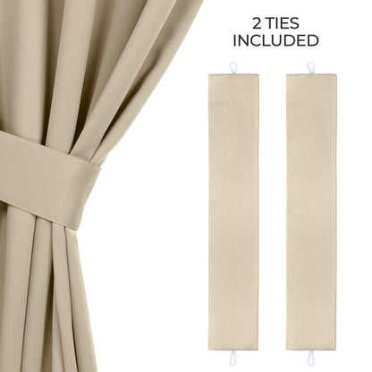 Classic Modern Solid Room Darkening Blackout Curtain Panels. Set of 2