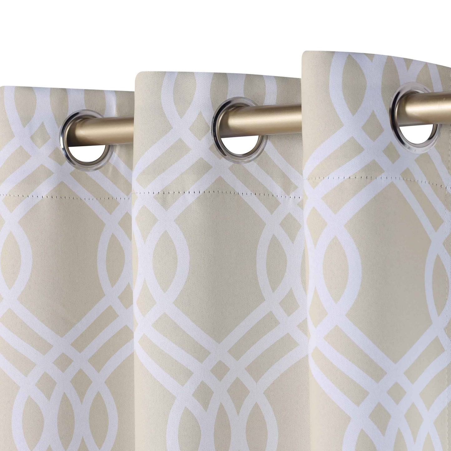 Ribbon Trellis Washable Room Darkening Blackout Curtains. Set of 2