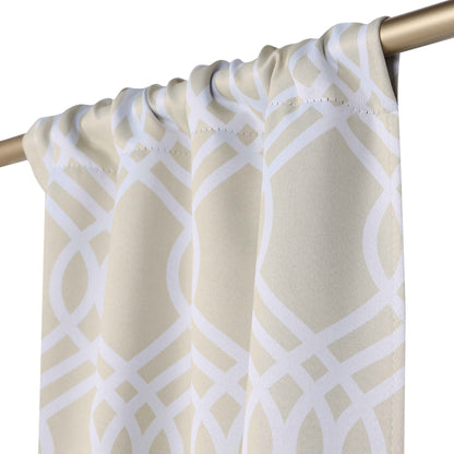 Ribbon Trellis Washable Room Darkening Blackout Curtains. Set of 2