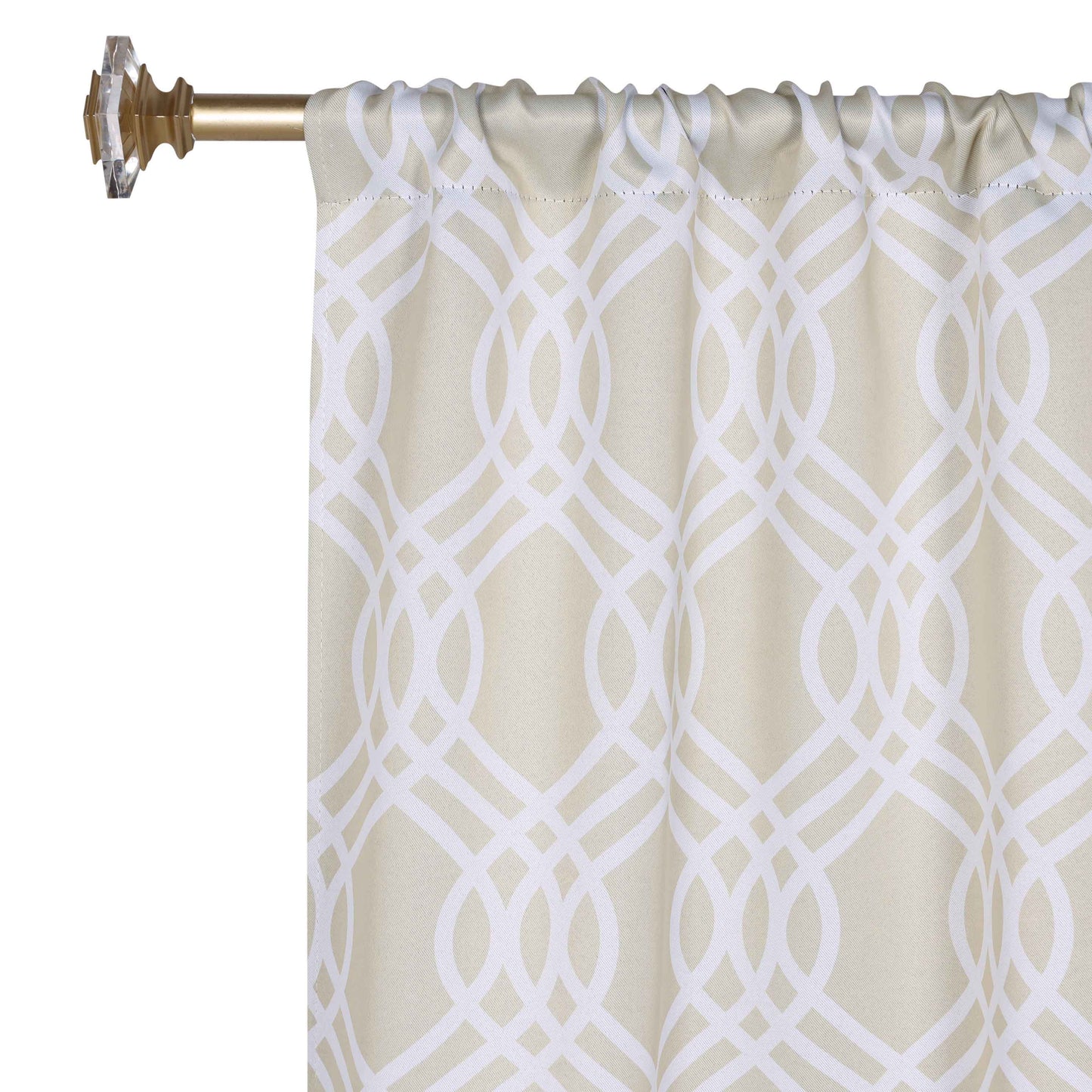 Ribbon Trellis Washable Room Darkening Blackout Curtains. Set of 2