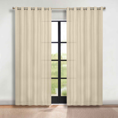 Classic Modern Solid Room Darkening Blackout Curtain Panels. Set of 2