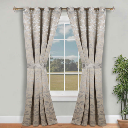Leaves Room Darkening Washable Blackout Curtain Panels. Set of 2