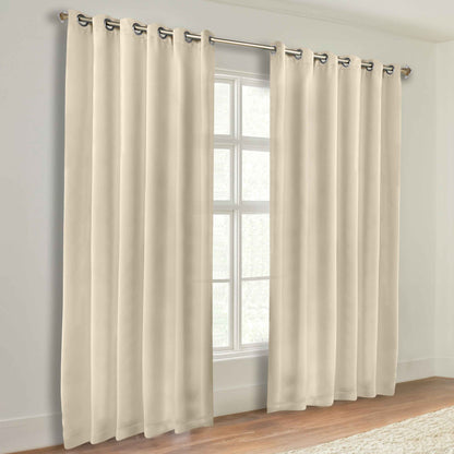 Classic Modern Solid Room Darkening Blackout Curtain Panels. Set of 2