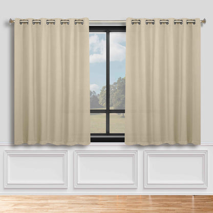 Classic Modern Solid Room Darkening Blackout Curtain Panels. Set of 2