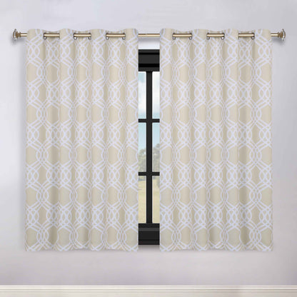 Ribbon Trellis Washable Room Darkening Blackout Curtains. Set of 2