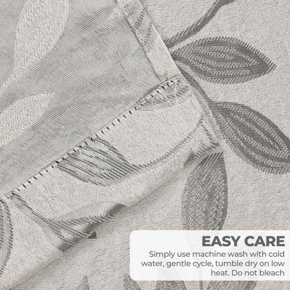 Leaves Room Darkening Washable Blackout Curtain Panels. Set of 2