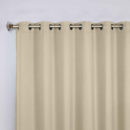 Classic Modern Solid Room Darkening Blackout Curtain Panels. Set of 2