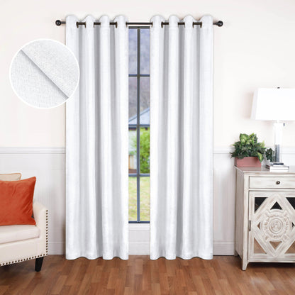 Linen Washable Room Darkening Blackout Curtains. Set of 2