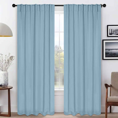 Solid Room Darkening Blackout Curtain Panels. Back Tabs. Set of 2