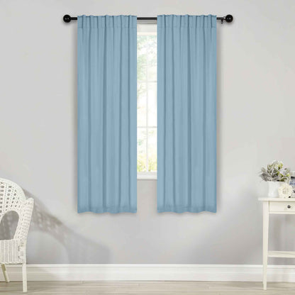 Solid Room Darkening Blackout Curtain Panels. Back Tabs. Set of 2