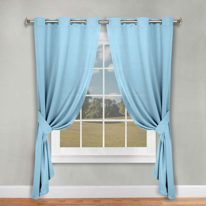 Classic Modern Solid Room Darkening Blackout Curtain Panels. Set of 2