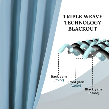Solid Machine Washable Room Darkening Blackout Curtains. Set of 2