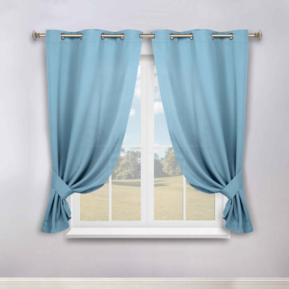 Classic Modern Solid Room Darkening Blackout Curtain Panels. Set of 2