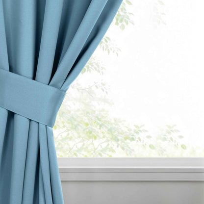 Classic Modern Solid Room Darkening Blackout Curtain Panels. Set of 2