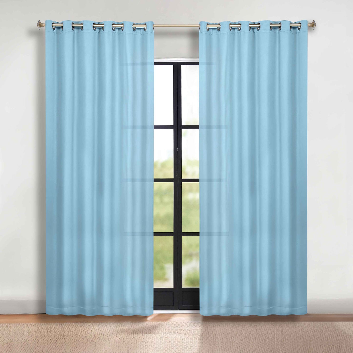 Classic Modern Solid Room Darkening Blackout Curtain Panels. Set of 2