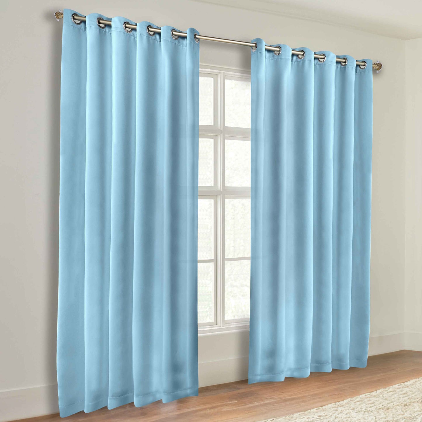 Classic Modern Solid Room Darkening Blackout Curtain Panels. Set of 2