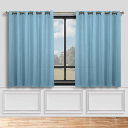 Classic Modern Solid Room Darkening Blackout Curtain Panels. Set of 2