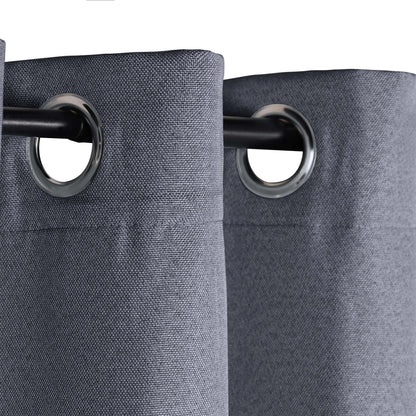 Linen Pattern Washable Room Darkening Blackout Curtains. Set of 2