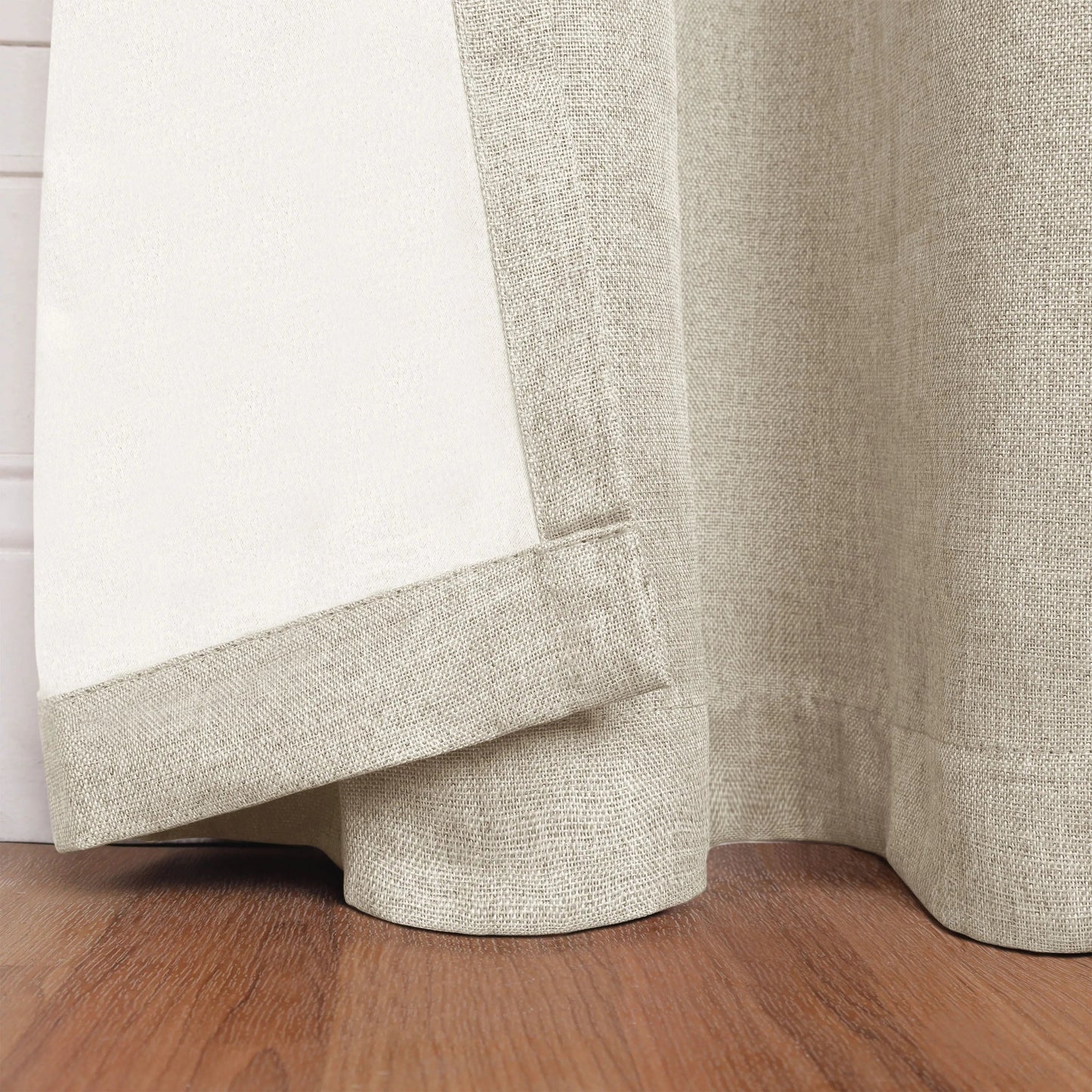 Linen Washable Room Darkening Blackout Curtains. Set of 2