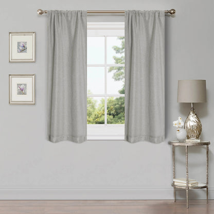 Linen Washable Room Darkening Blackout Curtains. Set of 2