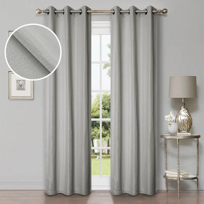 Linen Washable Room Darkening Blackout Curtains. Set of 2