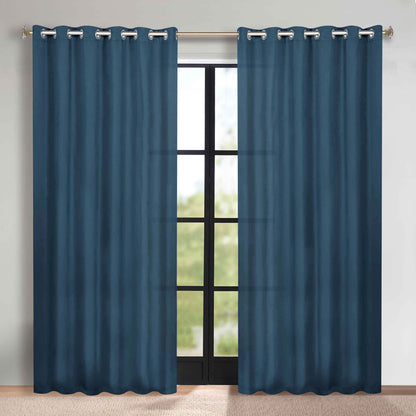 Classic Modern Solid Room Darkening Blackout Curtain Panels. Set of 2