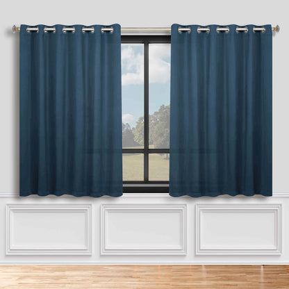 Classic Modern Solid Room Darkening Blackout Curtain Panels. Set of 2