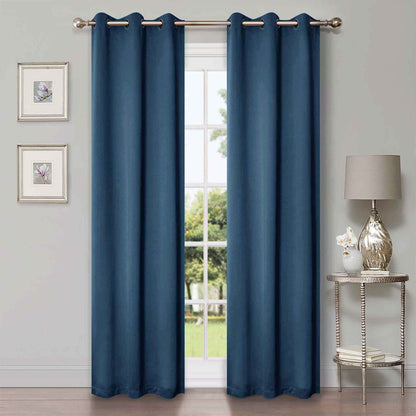 Classic Modern Solid Room Darkening Blackout Curtain Panels. Set of 2