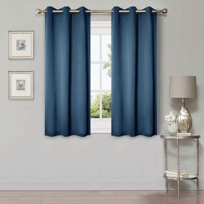Classic Modern Solid Room Darkening Blackout Curtain Panels. Set of 2