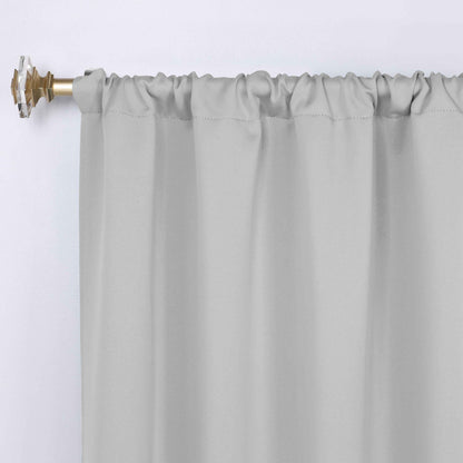 Solid Room Darkening Rod Pocket Blackout Curtain Panels. Set of 2