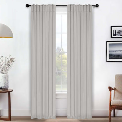 Solid Room Darkening Blackout Curtain Panels. Back Tabs. Set of 2