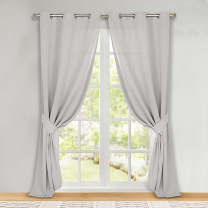 Classic Modern Solid Room Darkening Blackout Curtain Panels. Set of 2