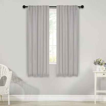 Solid Room Darkening Blackout Curtain Panels. Back Tabs. Set of 2