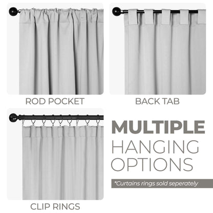 Solid Room Darkening Blackout Curtain Panels. Back Tabs. Set of 2