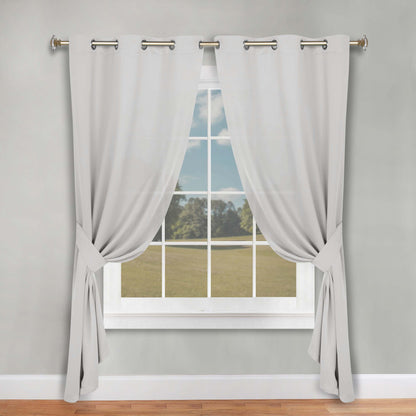 Classic Modern Solid Room Darkening Blackout Curtain Panels. Set of 2