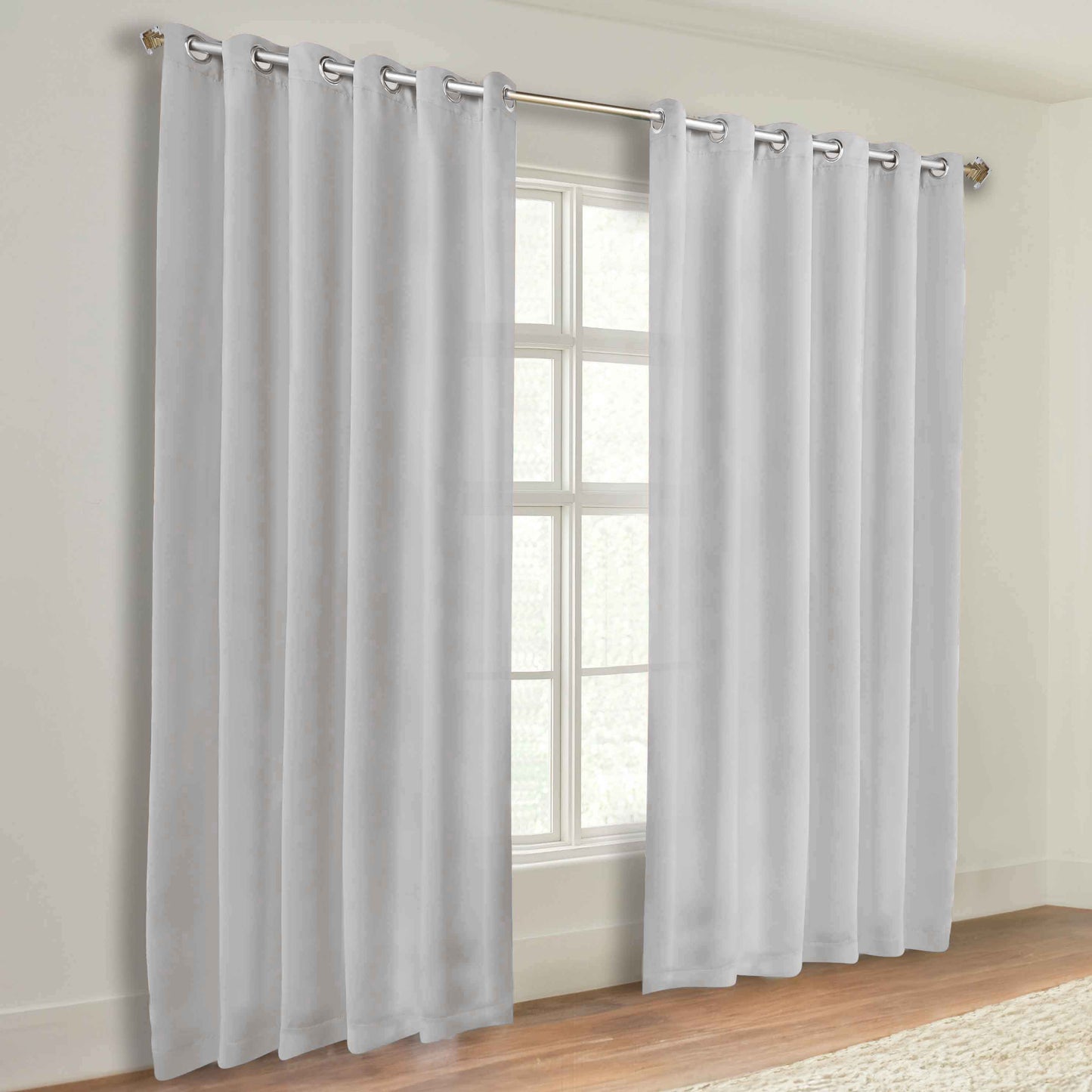 Classic Modern Solid Room Darkening Blackout Curtain Panels. Set of 2